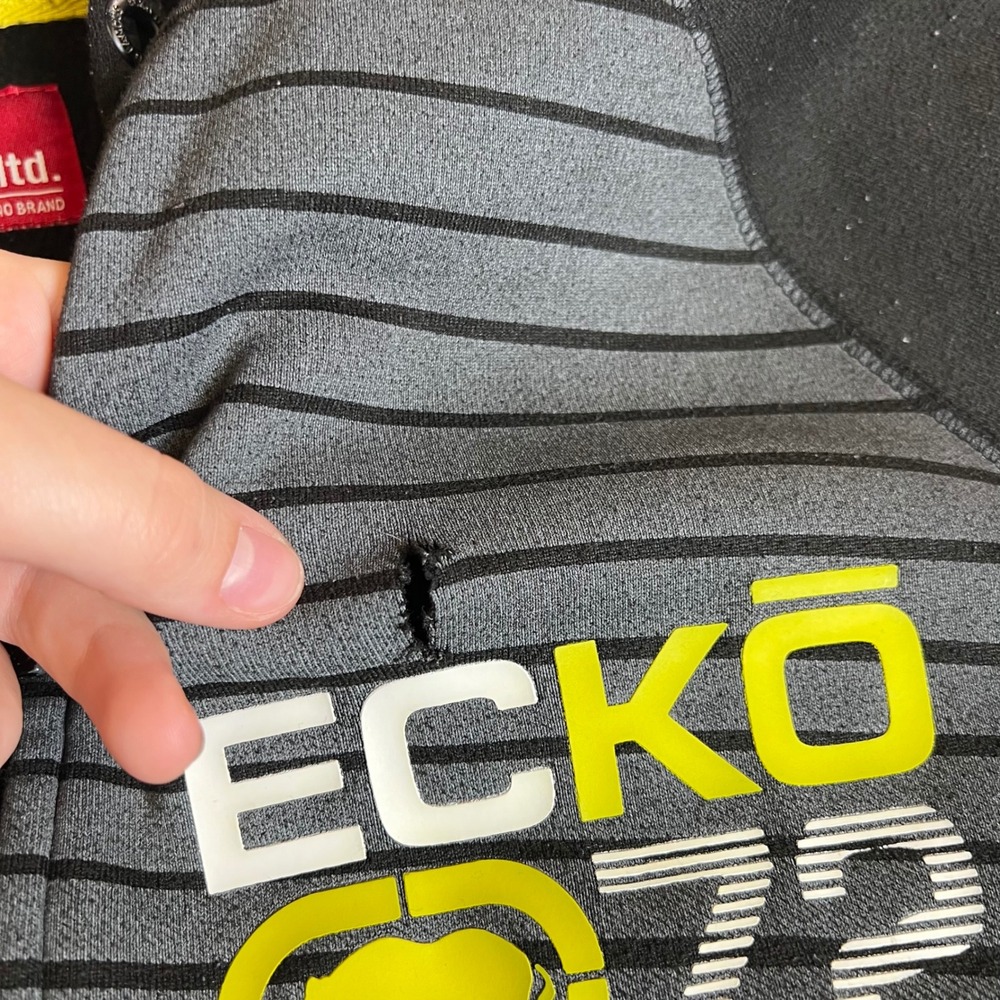 Ecko Unltd Hoodie Mens L Black Striped Full Zip Graphic Streetwear Y2K Rhino - Picture 3 of 11